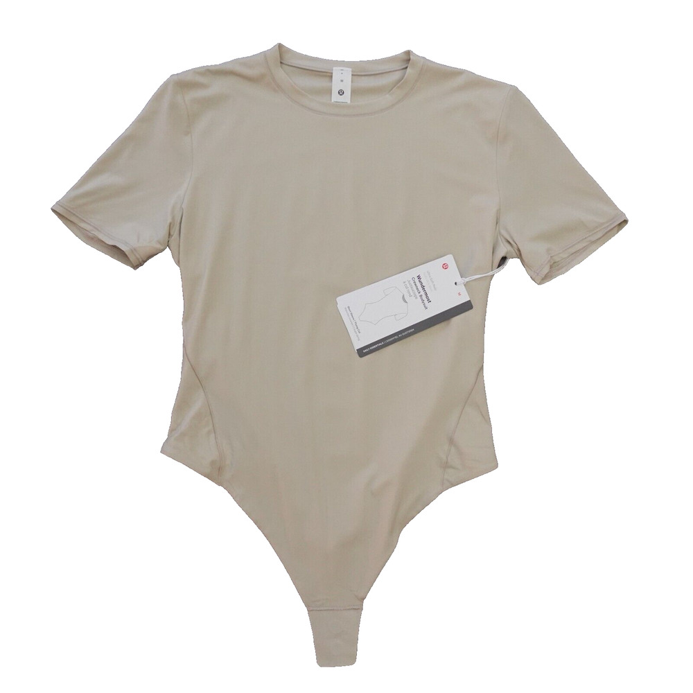New Lululemon Size M Wundermost Crewneck Short Sleeve Thong Cut Bodysuit MOVT
